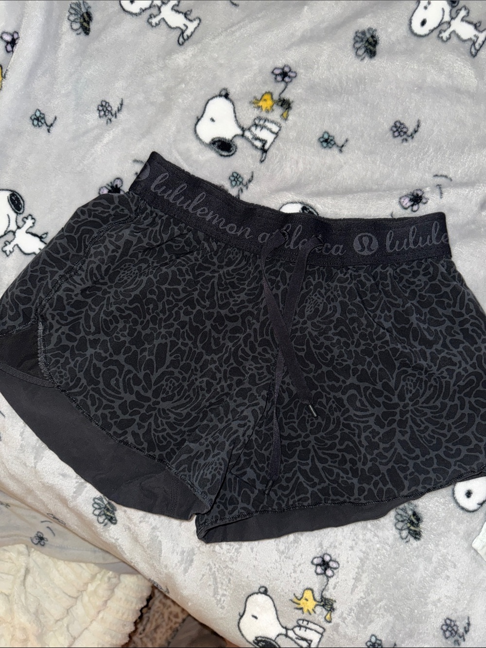 lululemon athletica Black Patterned Athletic Shorts